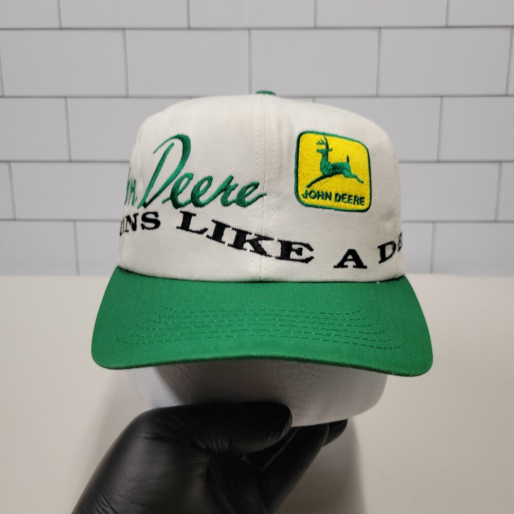 Vintage John Deere K Products Snapback Hat Nothing Runs Like A Deere USA Made